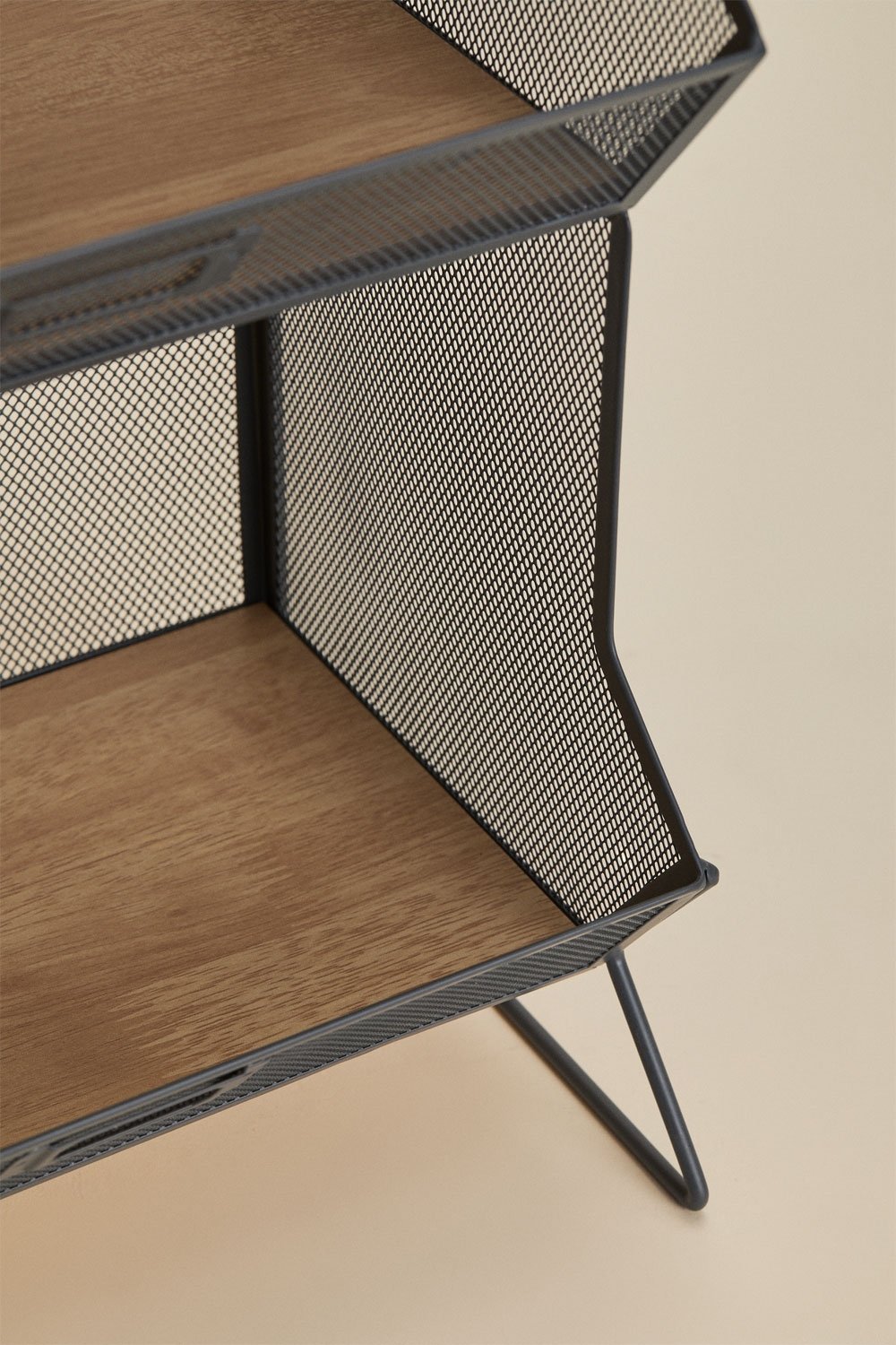 Storage shelf 30x105 cm in iron and MDF Antxo, gallery image 7