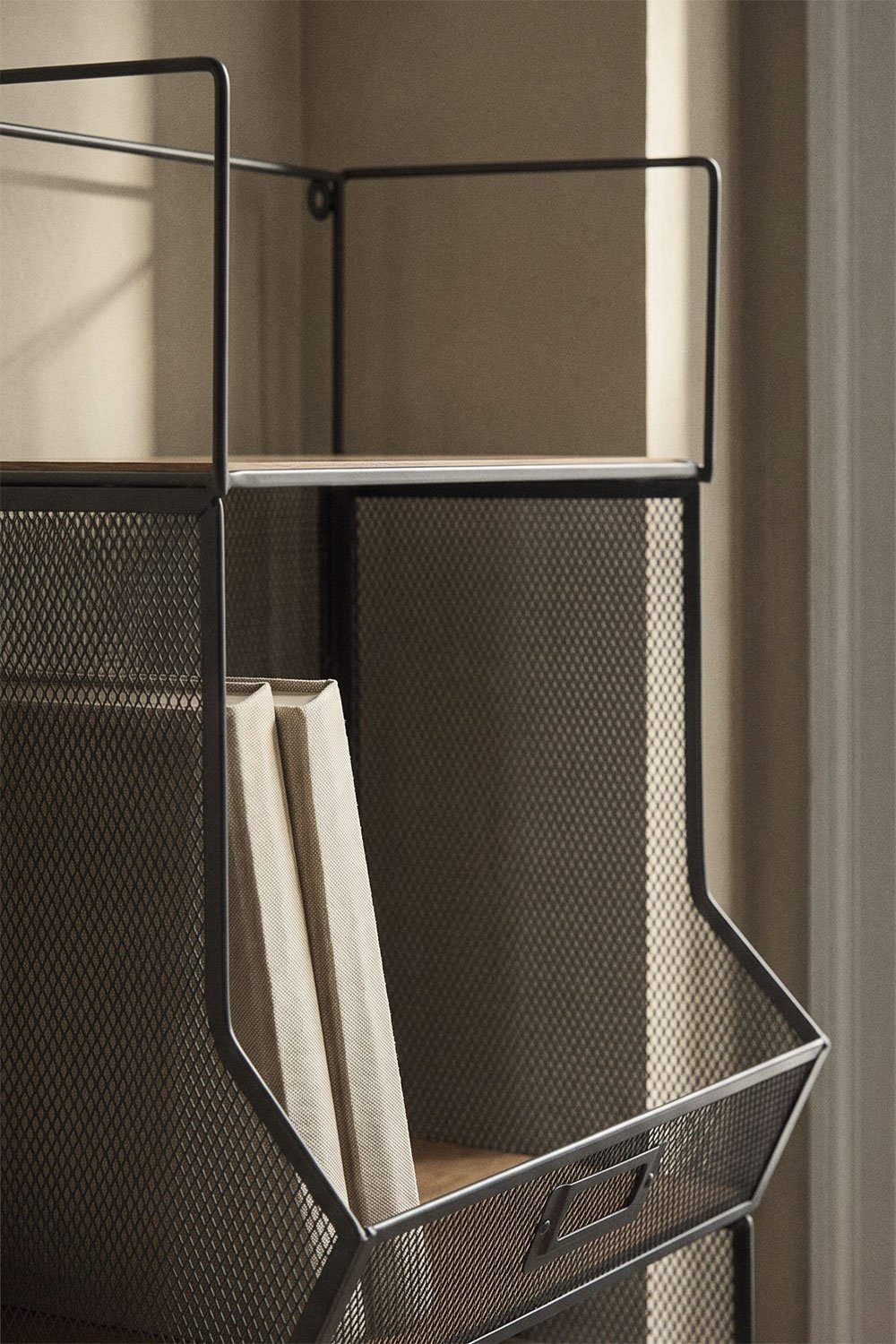 Storage shelf 30x105 cm in iron and MDF Antxo, gallery image 2