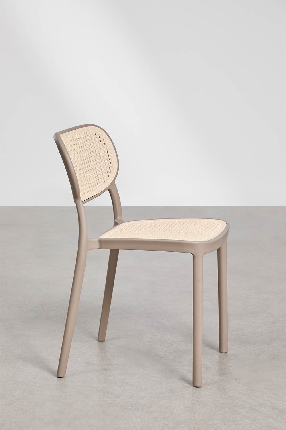 Karena extendable rectangular table set 240-300x100 cm in aluminum and 10 stackable Omara dining chairs in polypropylene, gallery image 9