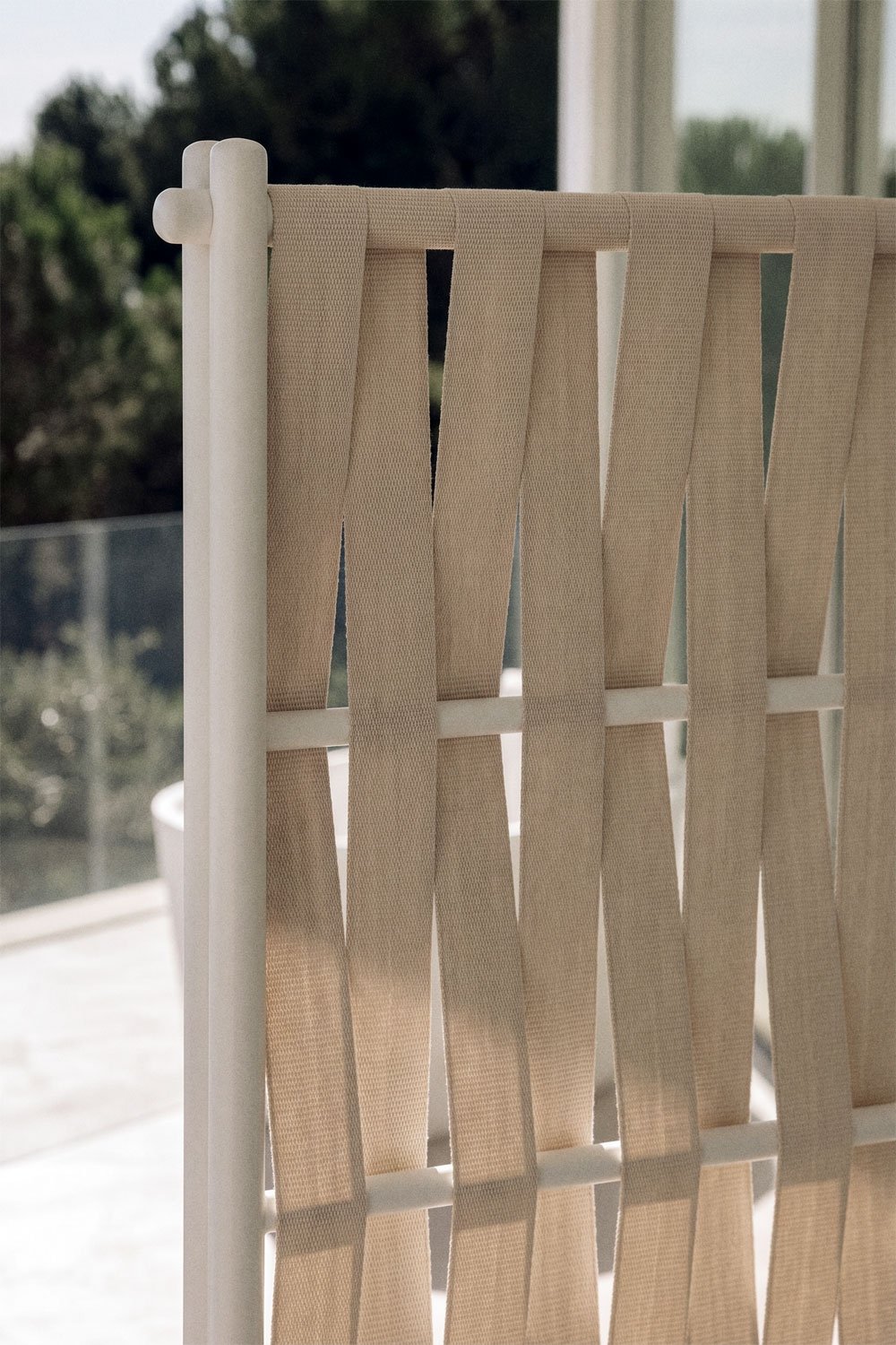 Pack of 2 garden screens 105x150 cm in aluminium and almond beige rope Tunas, gallery image 2