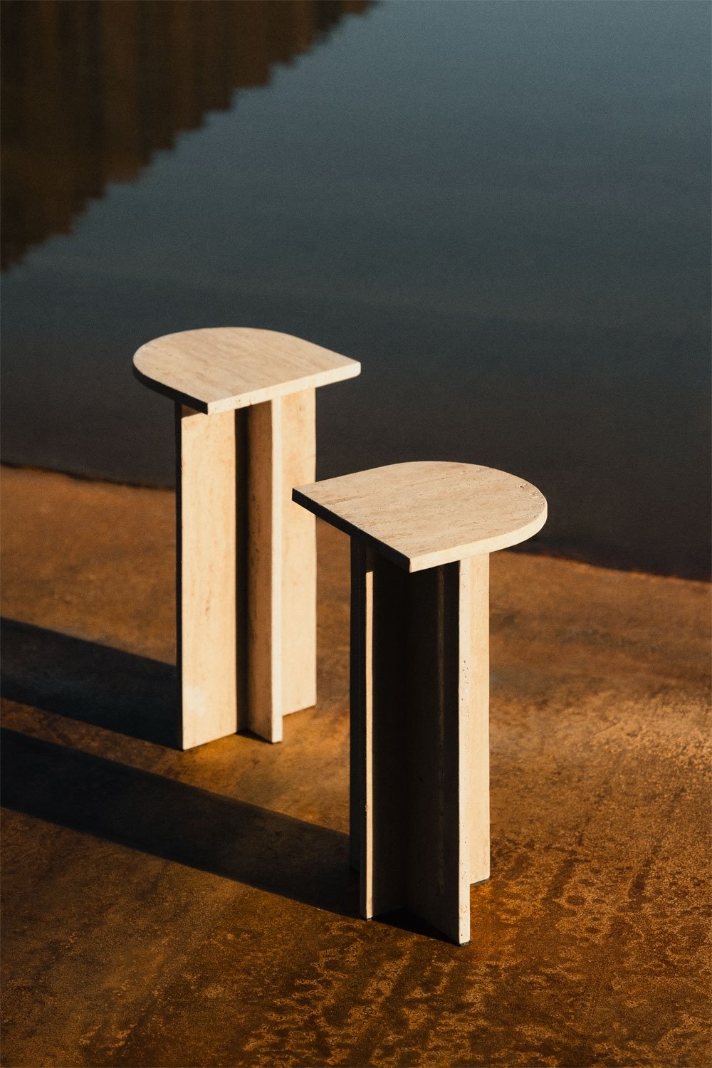 Corwel natural stone side table, gallery image 1