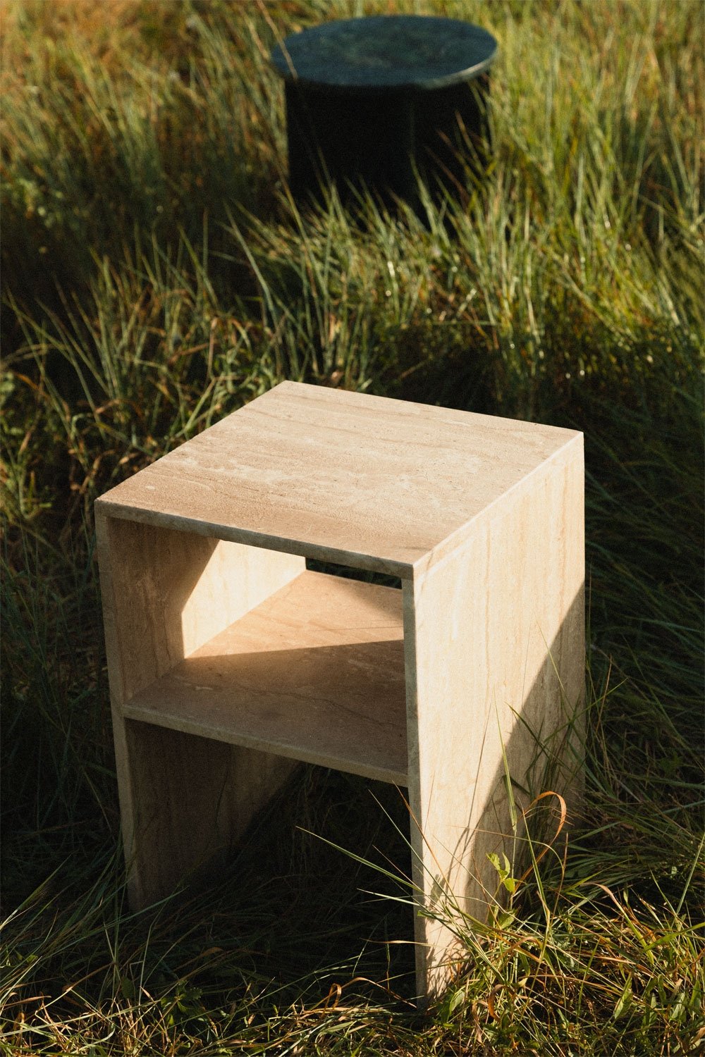 Square side table 35x35 cm in Gabrielle marble, gallery image 1