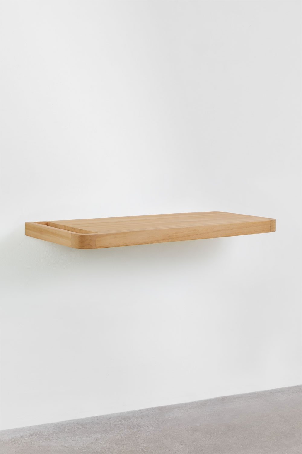 Suspended bathroom furniture set 130x45 cm in teak wood Neill, gallery image 5
