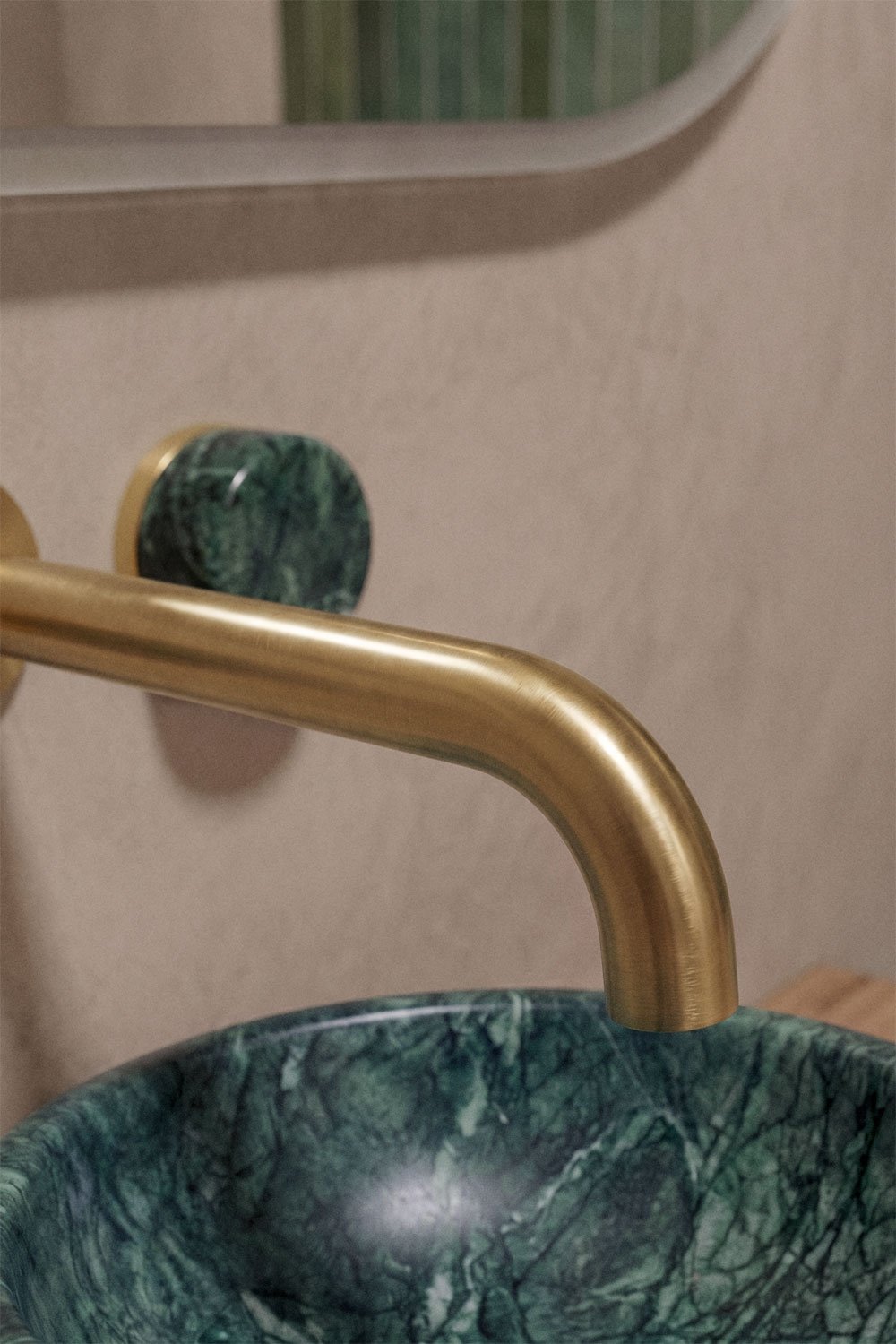 Gilstoin built-in basin mixer in brass and natural stone, gallery image 2