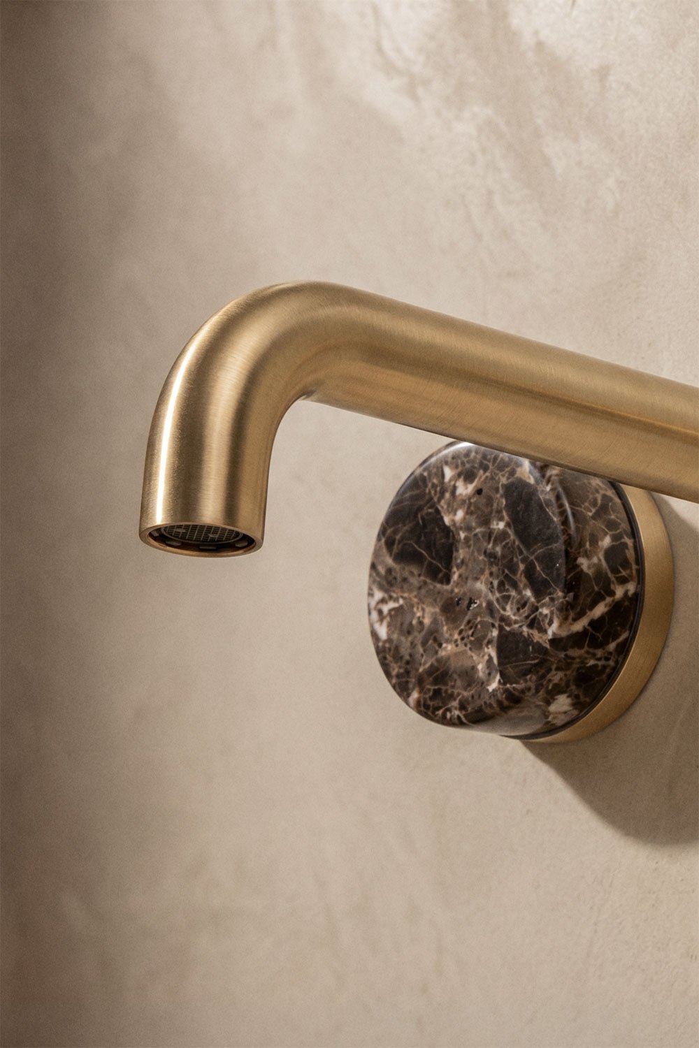 Gilstoin built-in basin mixer in brass and natural stone, gallery image 2