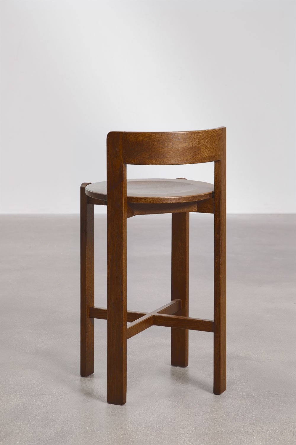 Noreli oak wood high stool, gallery image 5