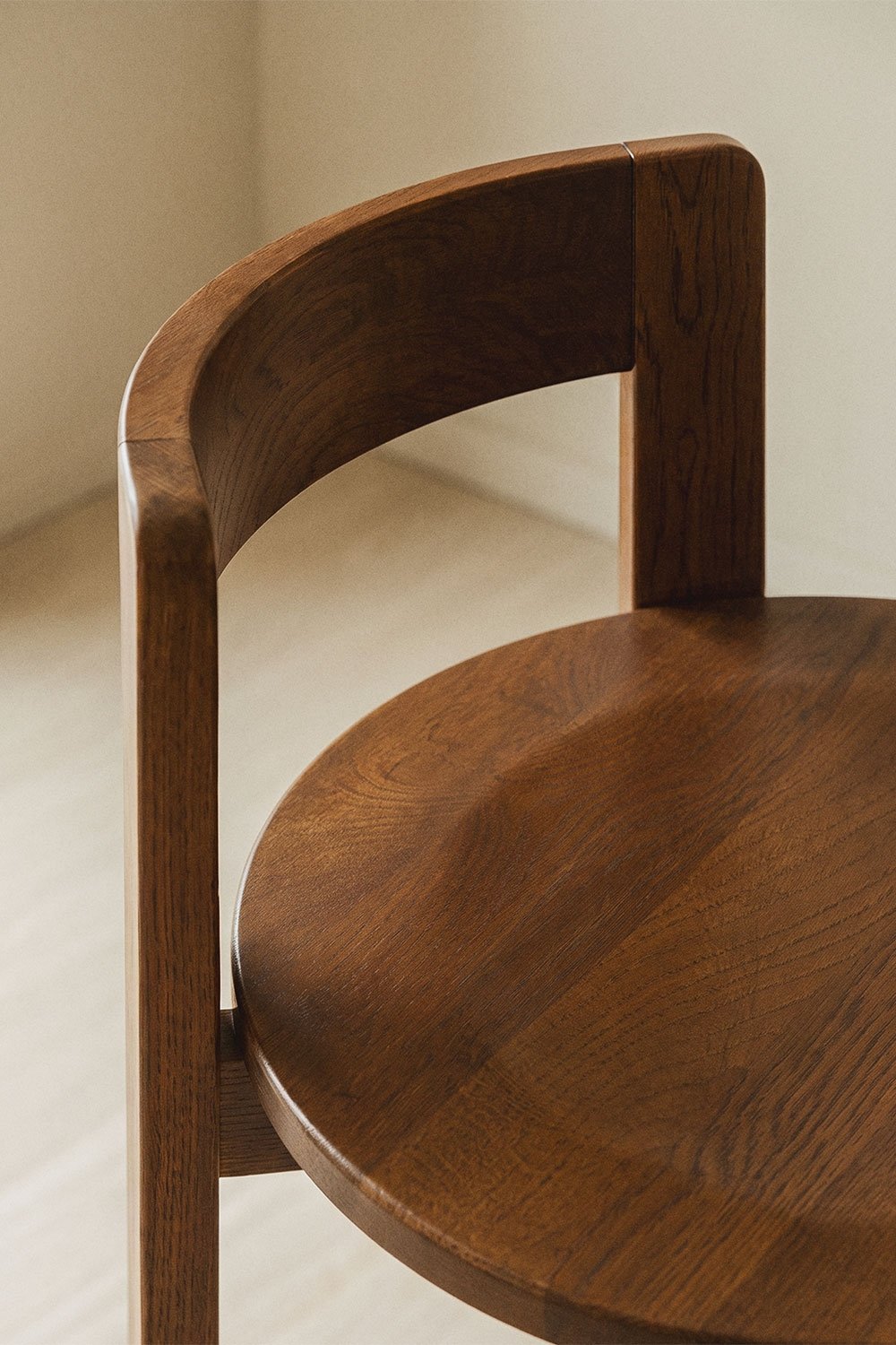Noreli oak wood high stool, gallery image 2