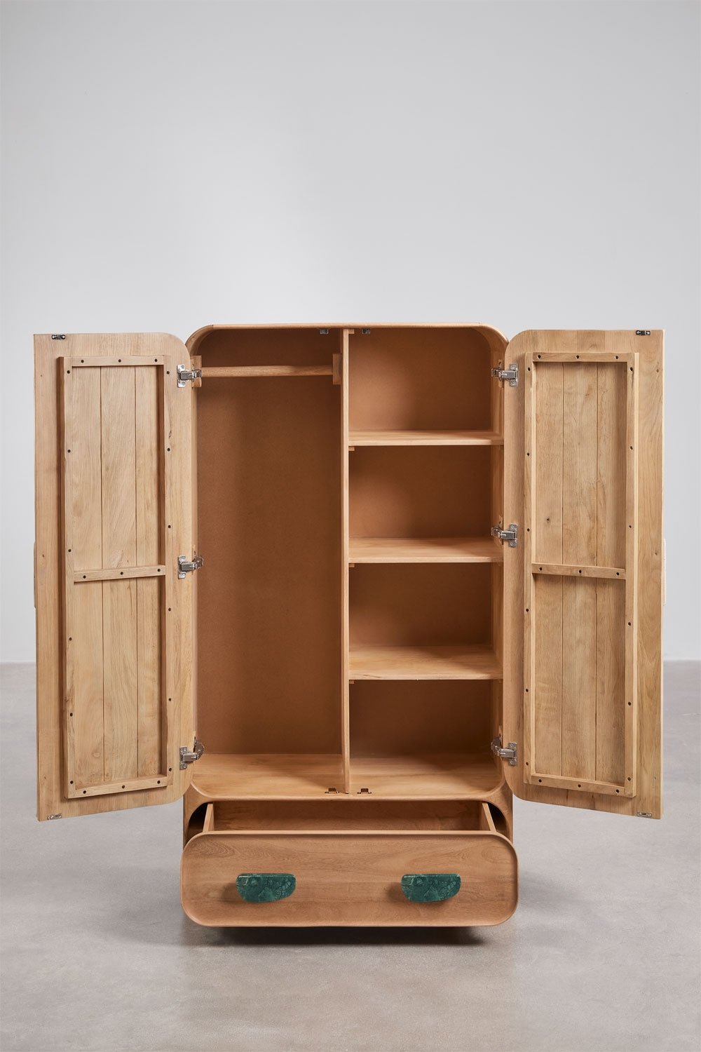 Mango wood and natural stone wardrobe Kivalina, gallery image 6