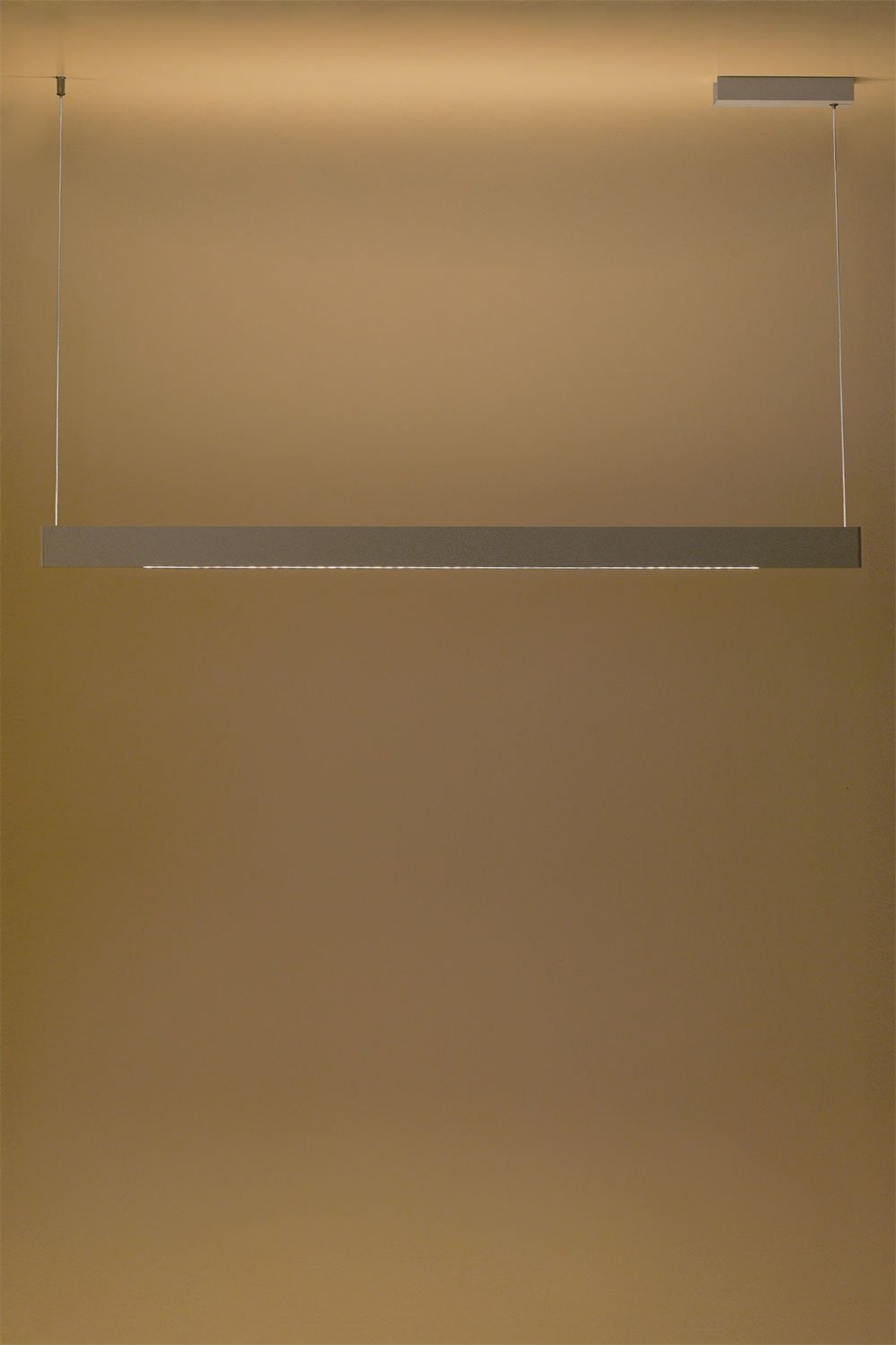 Maulenis 120 cm linear LED pendant ceiling lamp in aluminum, gallery image 4