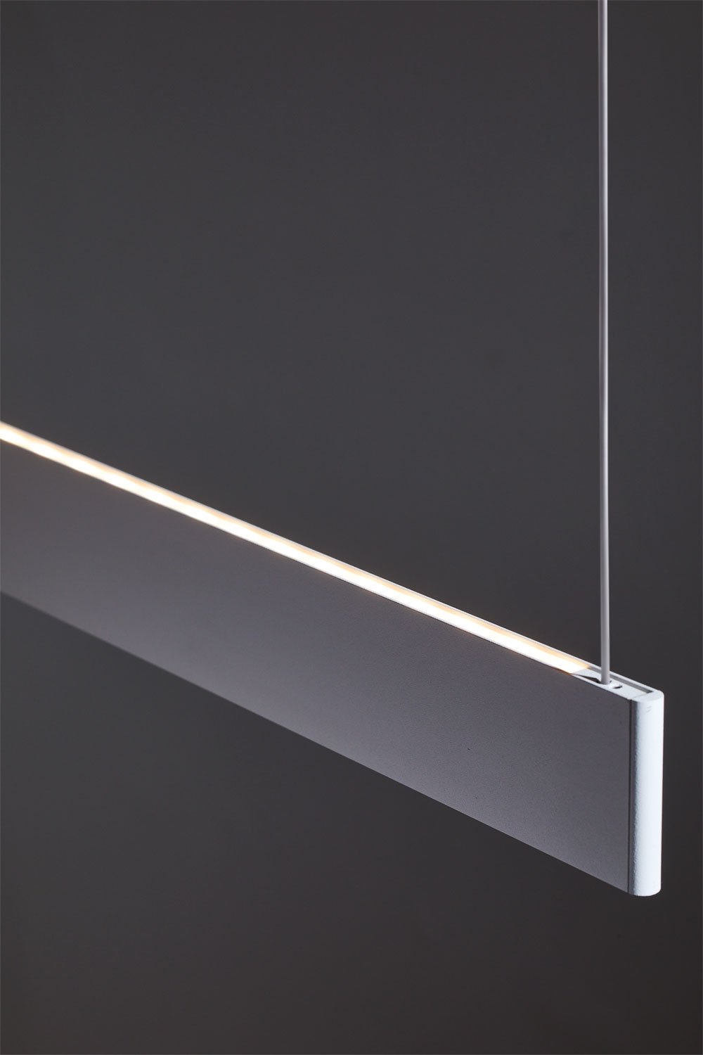 Maulenis 120 cm linear LED pendant ceiling lamp in aluminum, gallery image 8