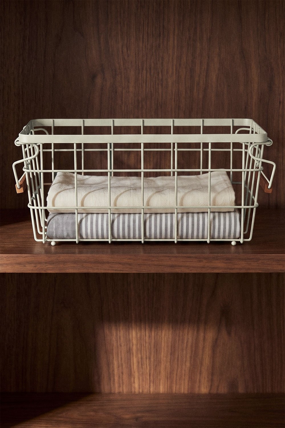 Ainela iron and rubberwood storage basket, gallery image 1