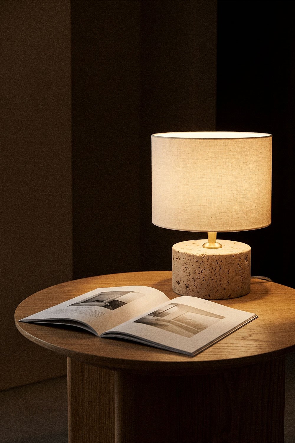 Orlena natural stone table lamp, gallery image 2