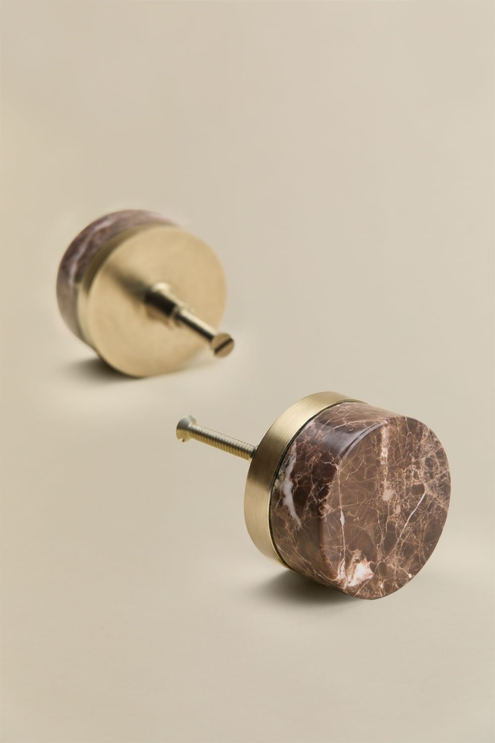 Pack of 2 handles in natural stone and stainless steel Osmery, gallery image 3