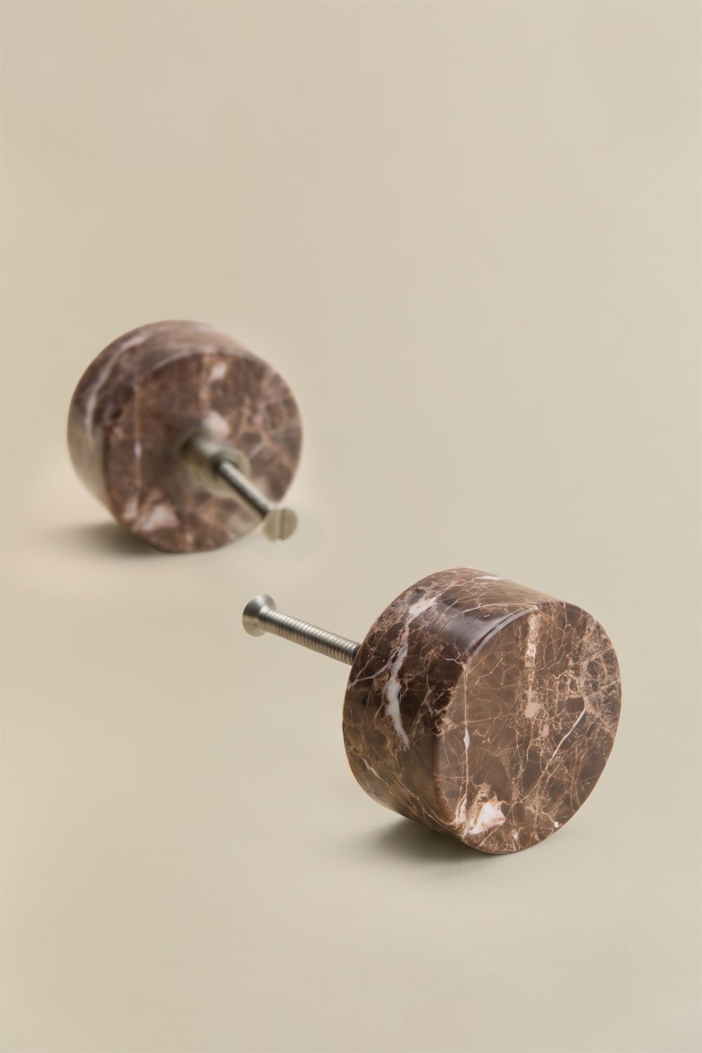 Pack of 2 handles in natural stone and stainless steel Jareia, gallery image 3
