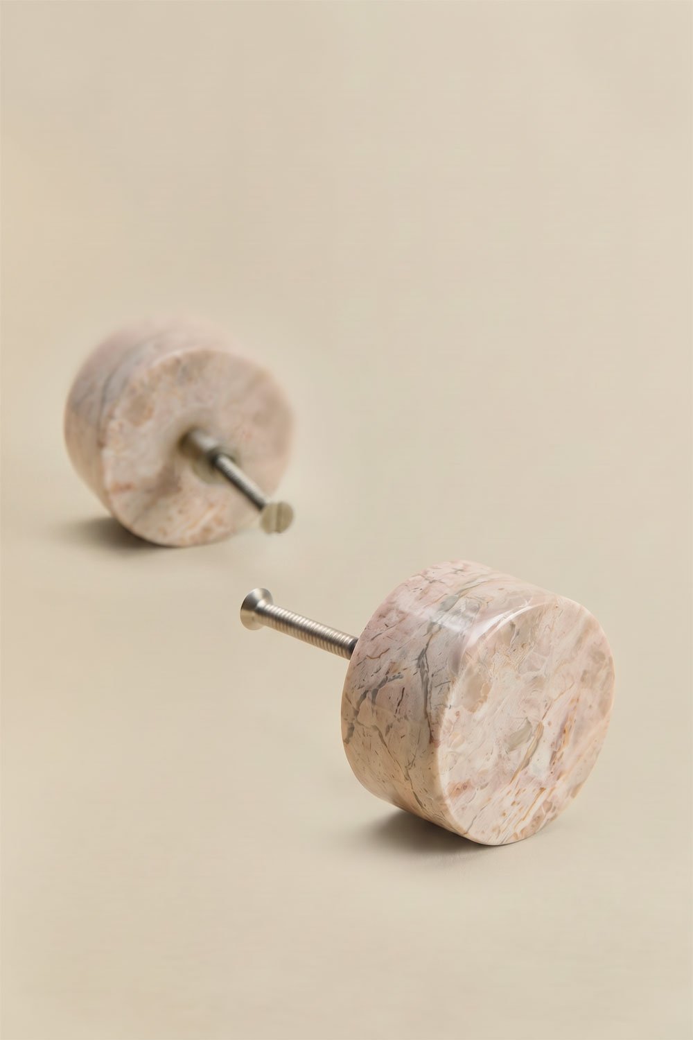 Pack of 2 handles in natural stone and stainless steel Jareia, gallery image 3