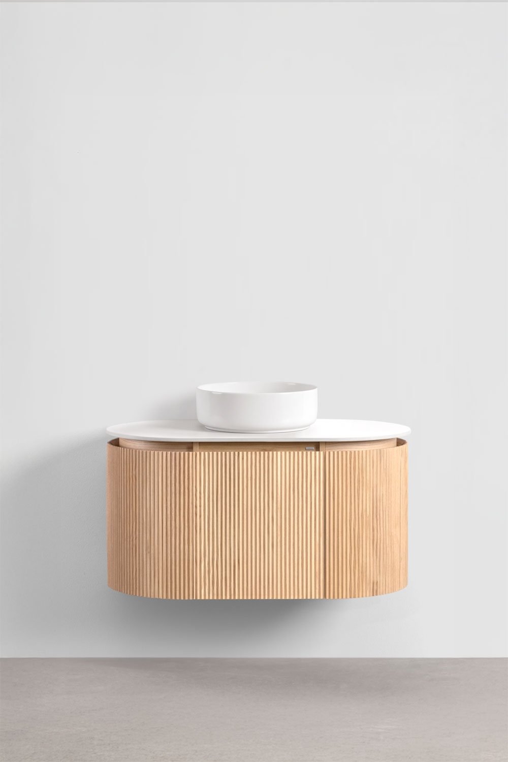 Suspended bathroom furniture set 90x50 cm in Carsone wood, gallery image 2