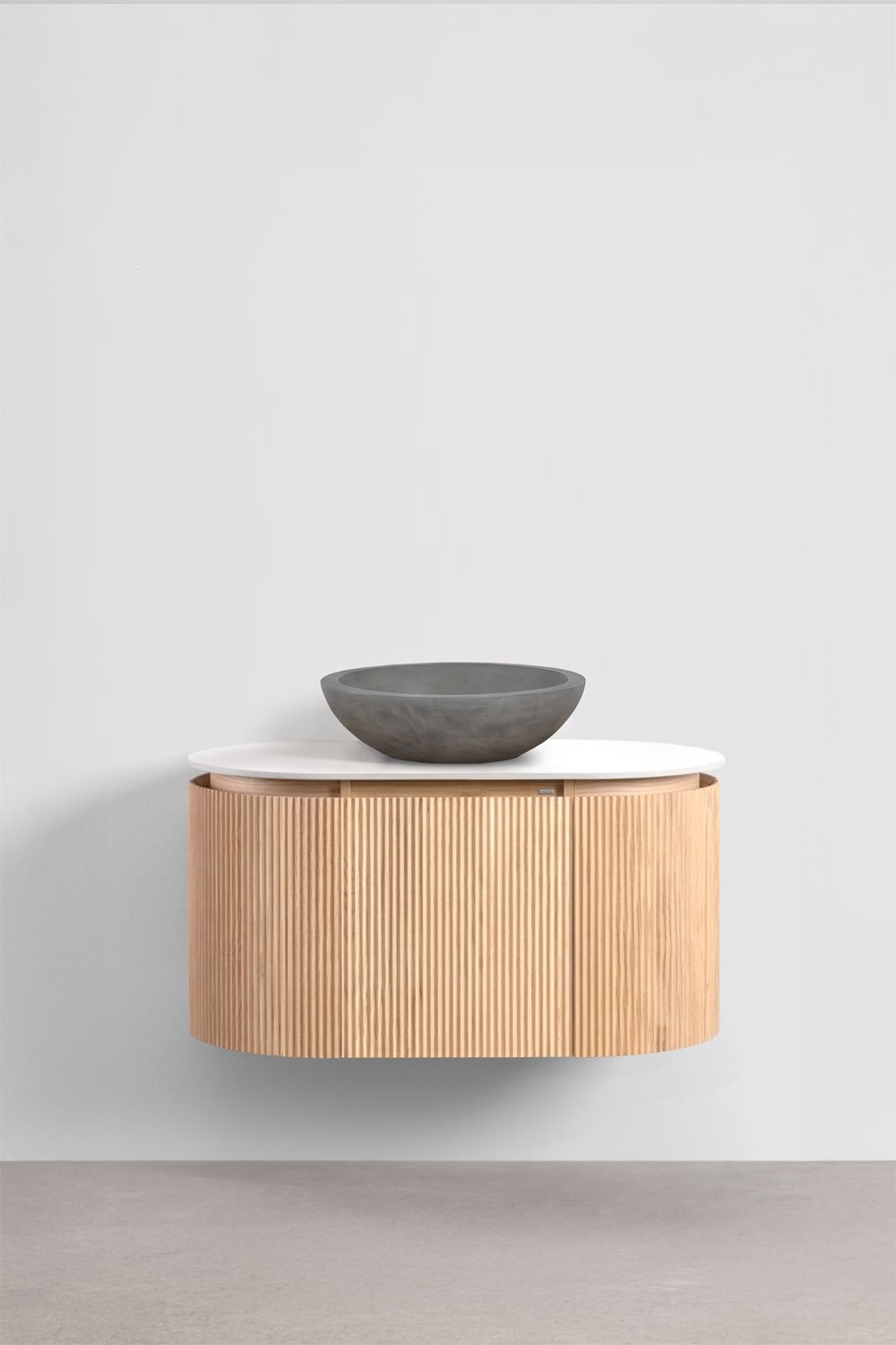 Suspended bathroom furniture set 90x50 cm in Carsone wood, gallery image 2