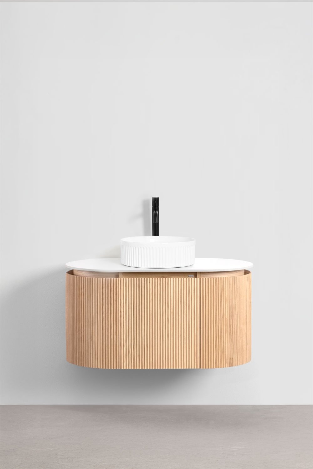 Suspended bathroom furniture set 90x50 cm in Carsone wood, gallery image 2