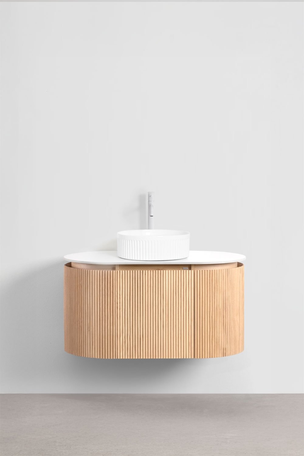 Suspended bathroom furniture set 90x50 cm in Carsone wood, gallery image 2