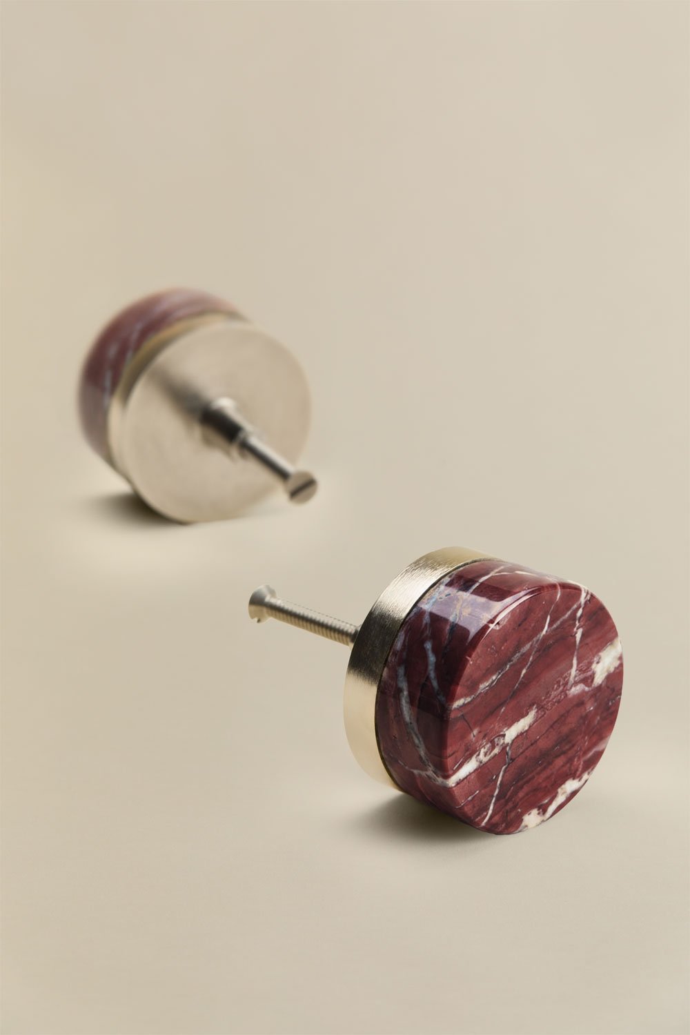 Pack of 2 handles in natural stone and stainless steel Osmery, gallery image 3