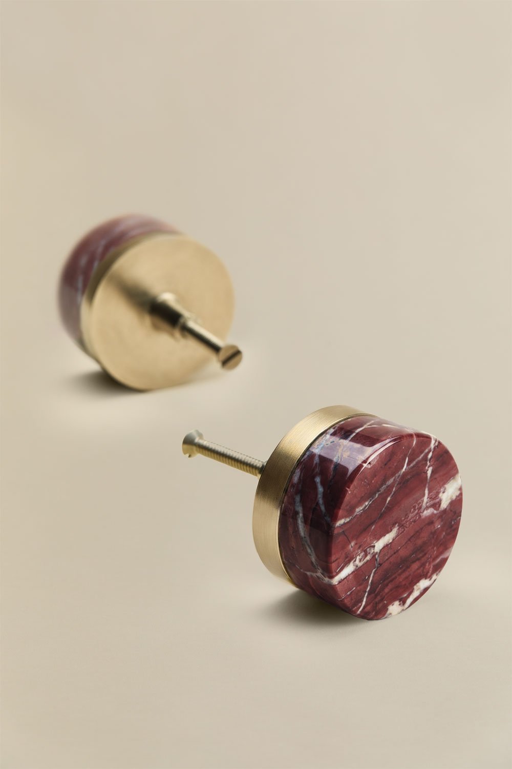 Pack of 2 handles in natural stone and stainless steel Osmery, gallery image 3