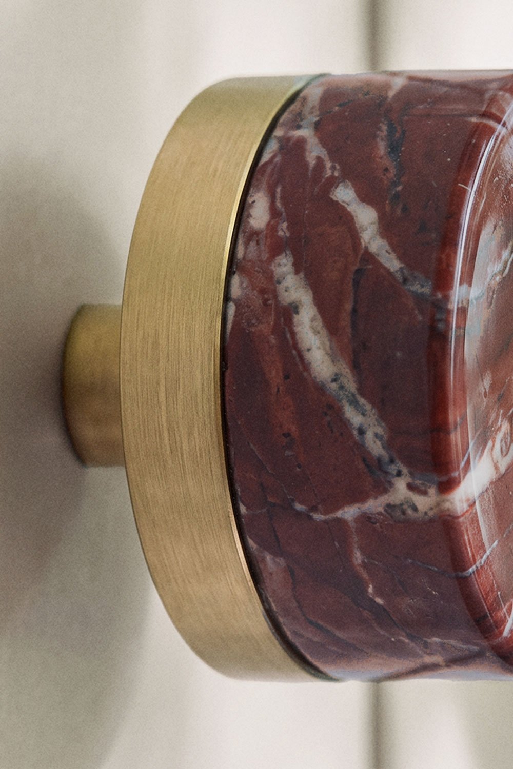 Pack of 2 handles in natural stone and stainless steel Osmery, gallery image 2