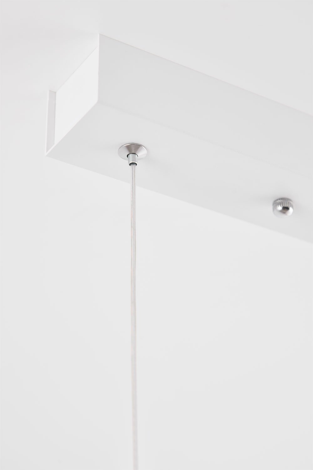 LED linear pendant ceiling lamp 120 cm with indirect light in aluminum Danile, gallery image 8