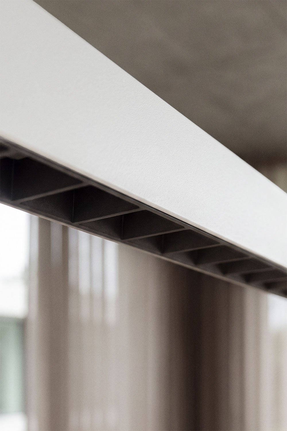 LED linear pendant ceiling lamp 120 cm with indirect light in aluminum Danile, gallery image 2