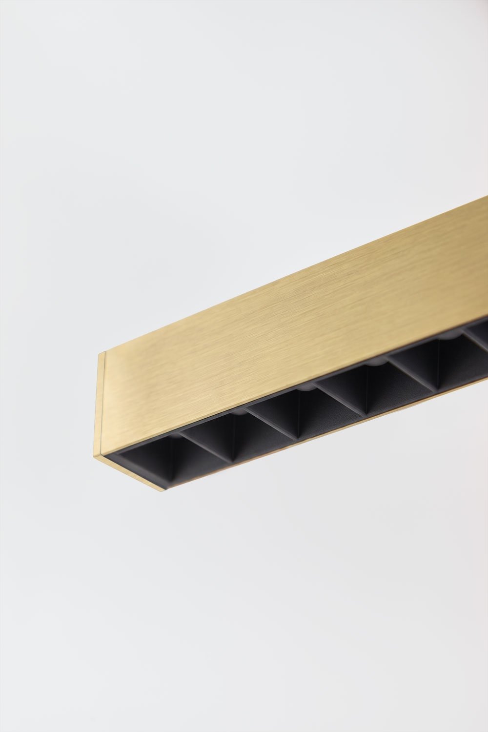 LED linear pendant ceiling lamp 120 cm with indirect light in aluminum Danile, gallery image 5