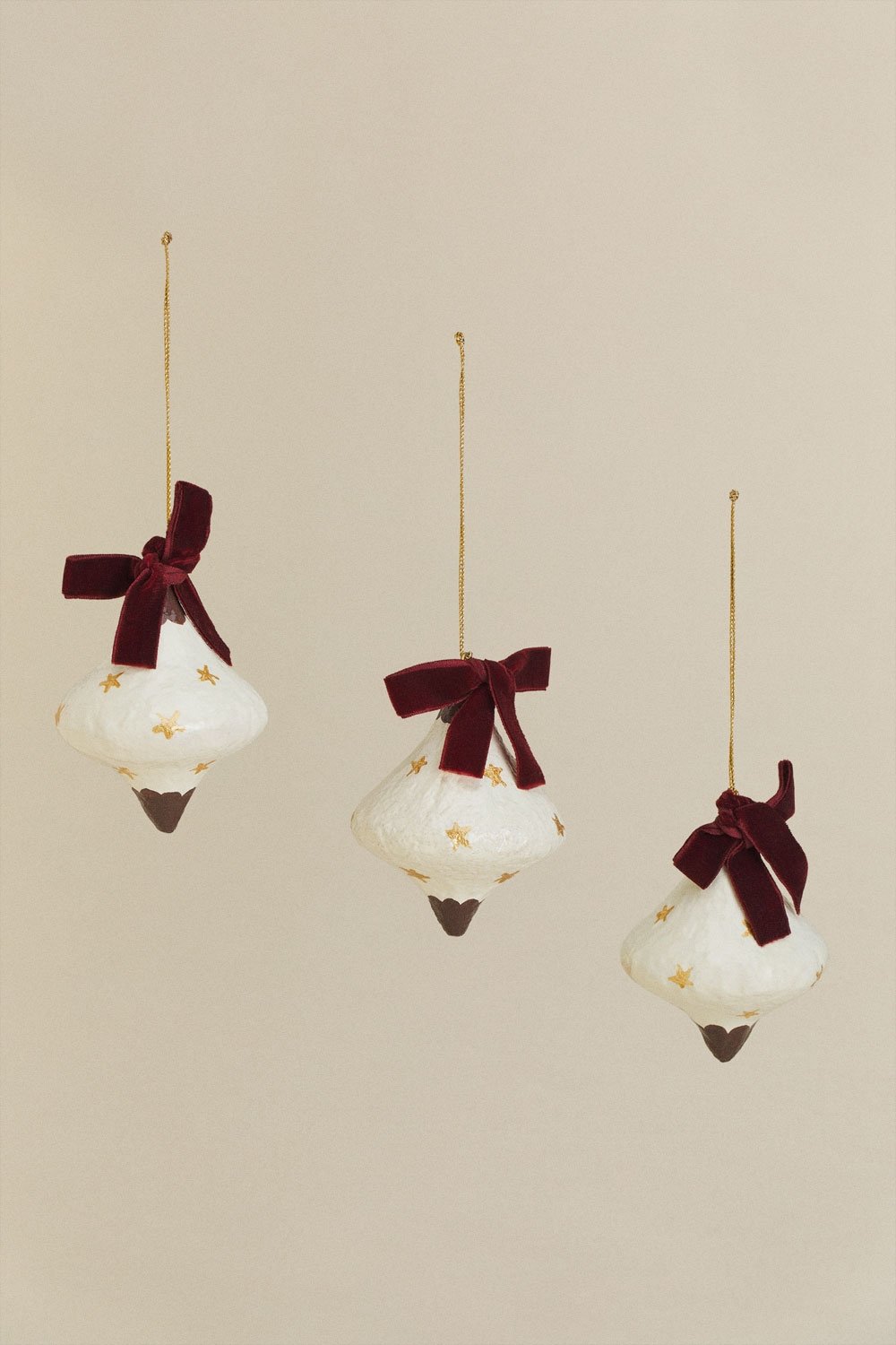 Pack of 3 Jauvons papier-mâché Christmas ornaments, gallery image 3