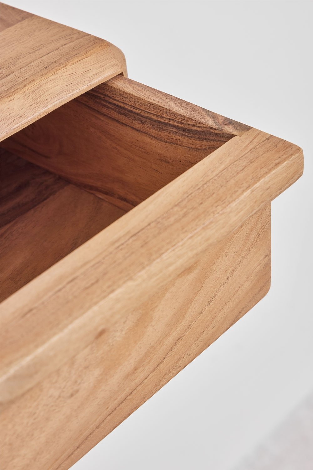 Floating bedside table 40x30 cm in Nordilan acacia wood, gallery image 4