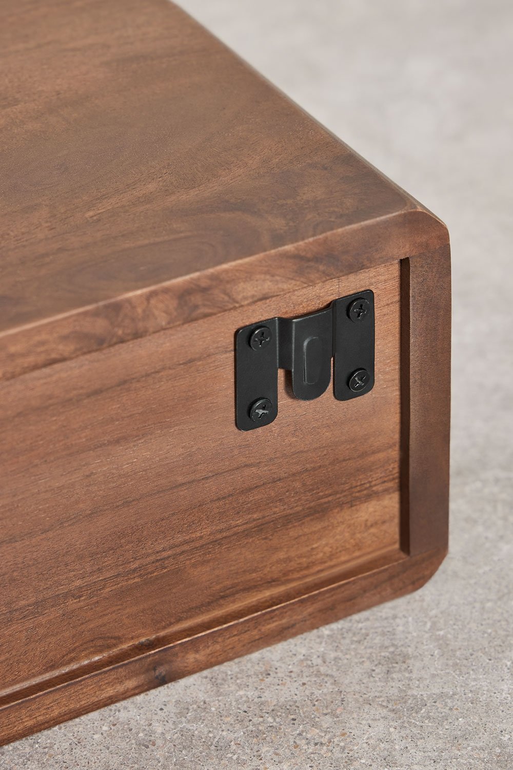 Floating bedside table 40x30 cm in Nordilan acacia wood, gallery image 8