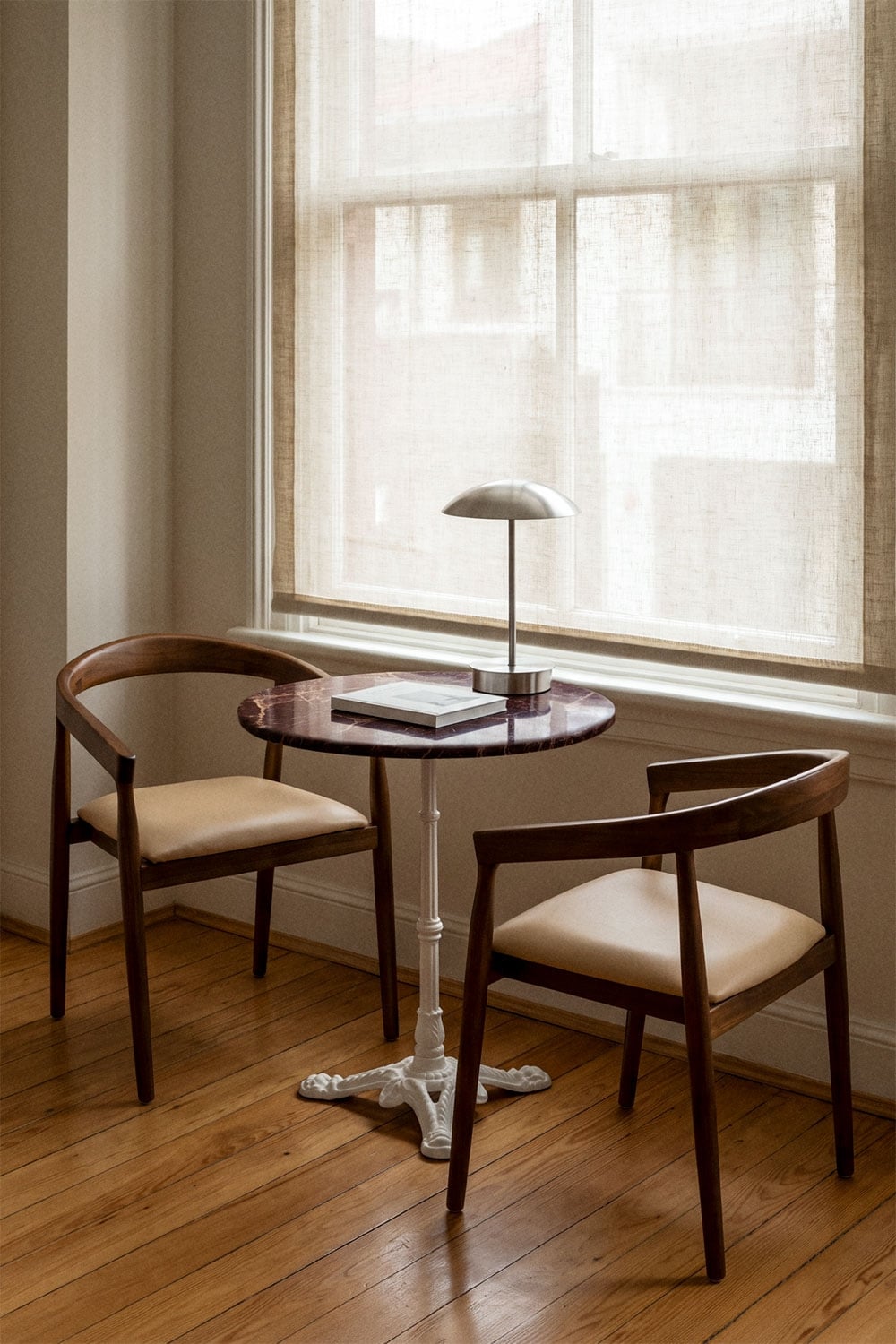 Round bar table Ø60cm in Azteca natural stone, gallery image 1