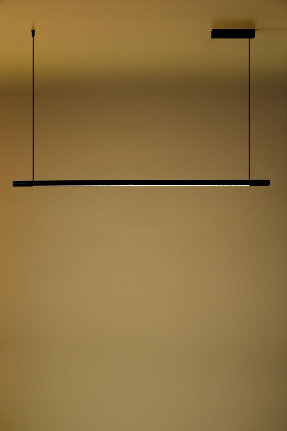 Lirela 120 cm linear LED pendant ceiling lamp with indirect light in aluminum, gallery image 4