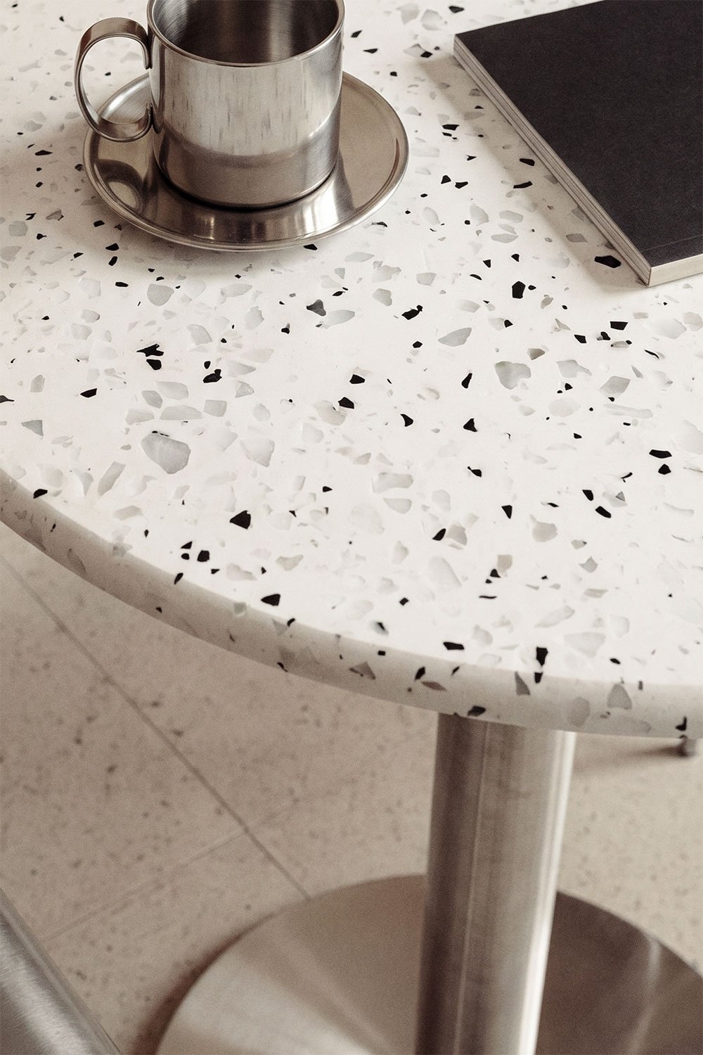 Xiren round high bar table Ø60 cm in terrazzo, gallery image 2