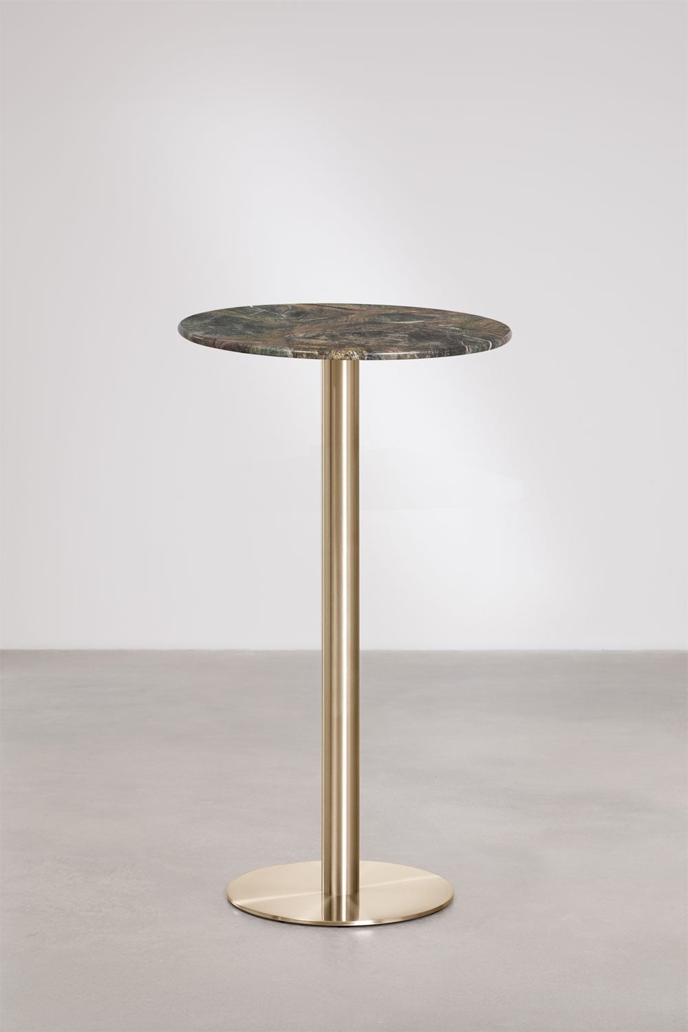 Round high bar table Ø60 cm in natural stone Xiren, gallery image 1