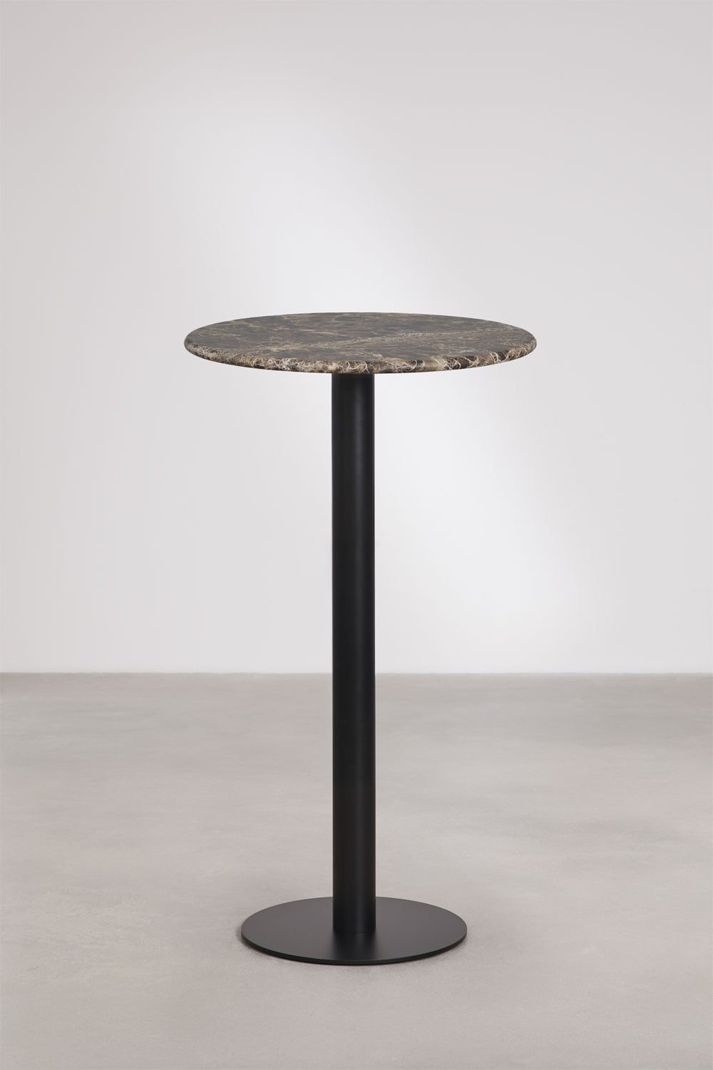 Round high bar table Ø60 cm in natural stone Xiren, gallery image 1