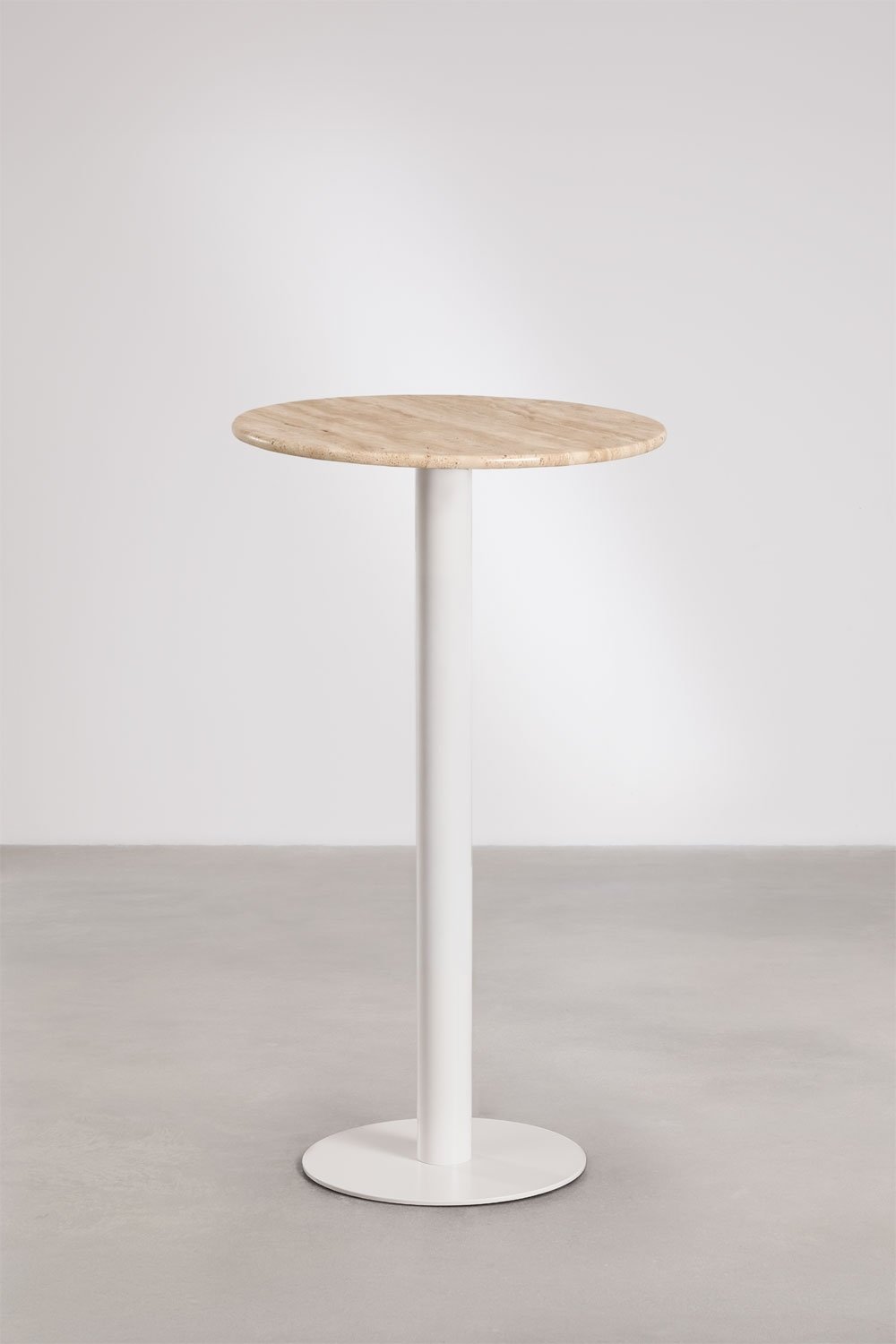 Round high bar table Ø60 cm in natural stone Xiren, gallery image 1