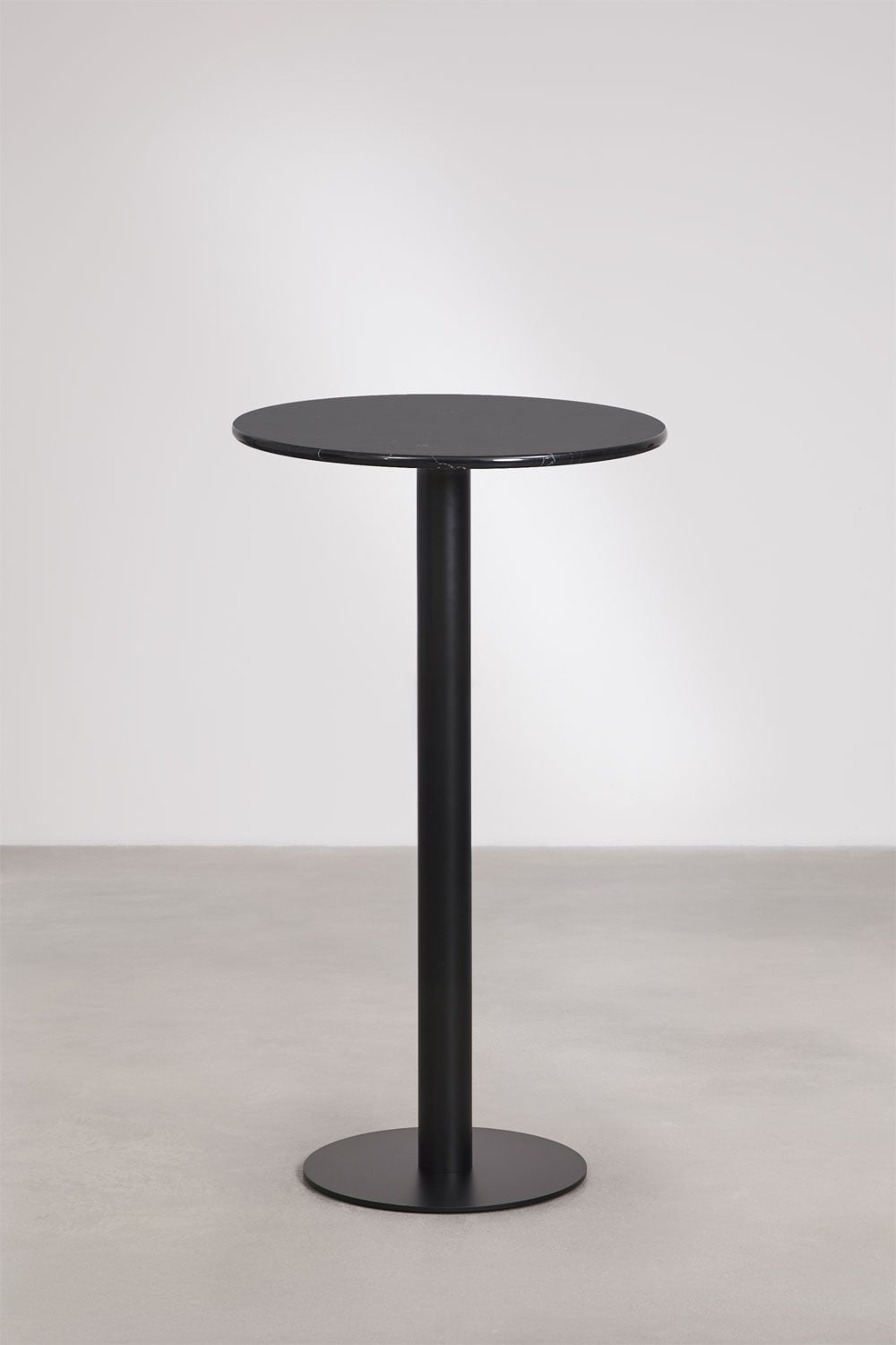 Round high bar table Ø60 cm in natural stone Xiren, gallery image 1