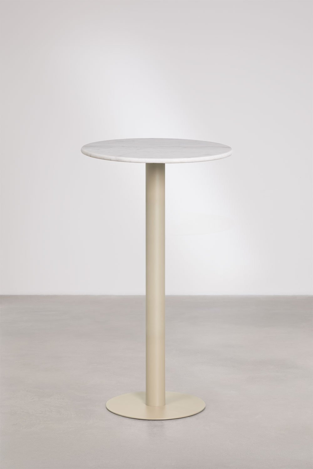 Round high bar table Ø60 cm in natural stone Xiren, gallery image 1