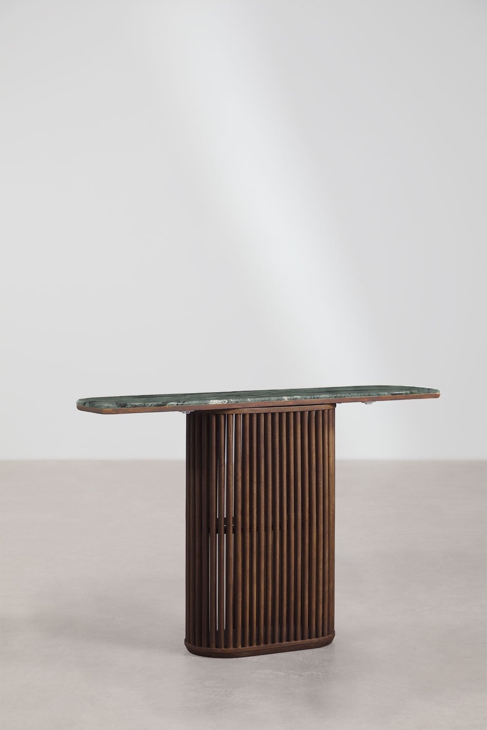 Rectangular 120x30 cm hallway console table in mango wood and natural stone Talix, gallery image 5