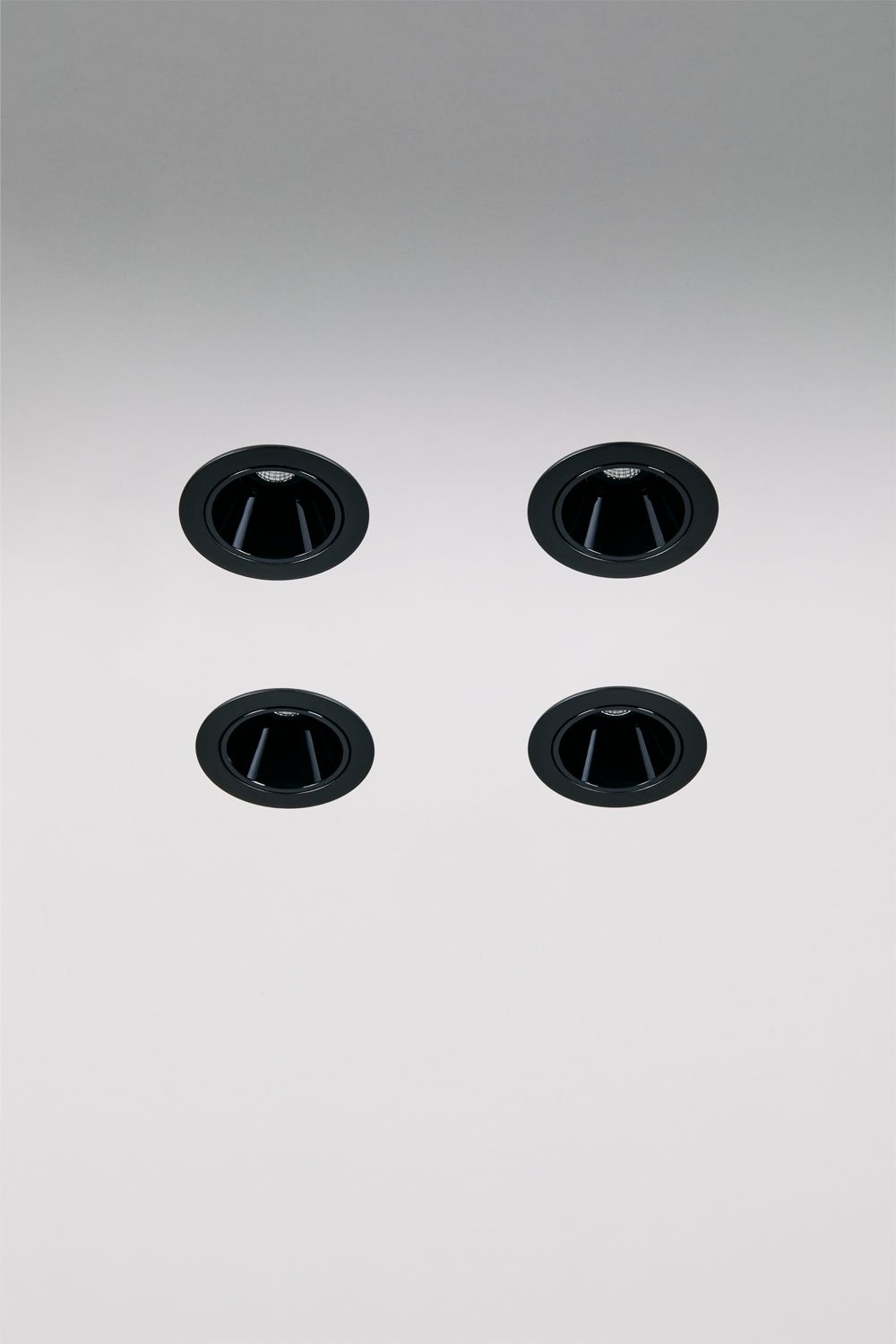 Pack of 4 recessed LED downlights with round aluminum frames Gensap, imagen de galeria 1