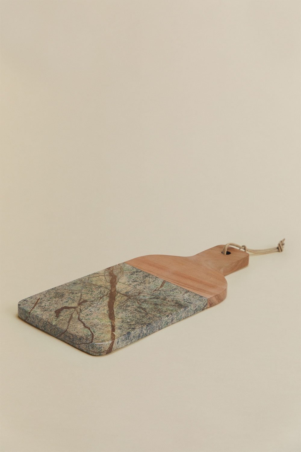 Serving board 40x20 cm in acacia wood and marble Zevaru, gallery image 2