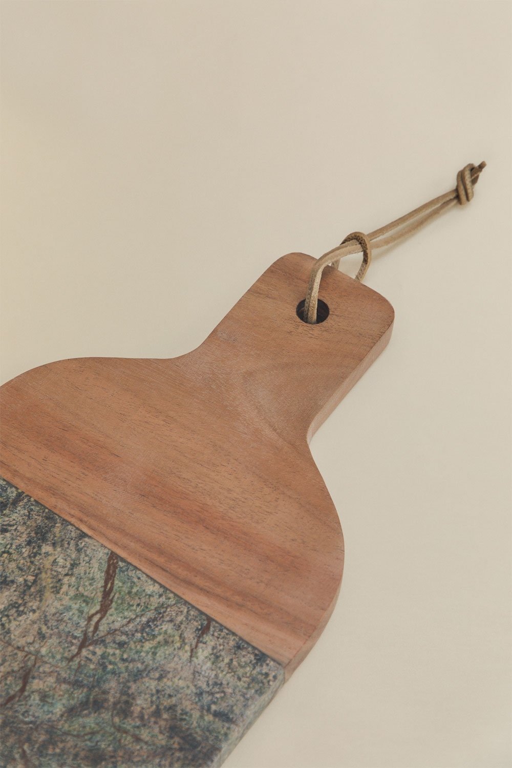 Serving board 40x20 cm in acacia wood and marble Zevaru, gallery image 3