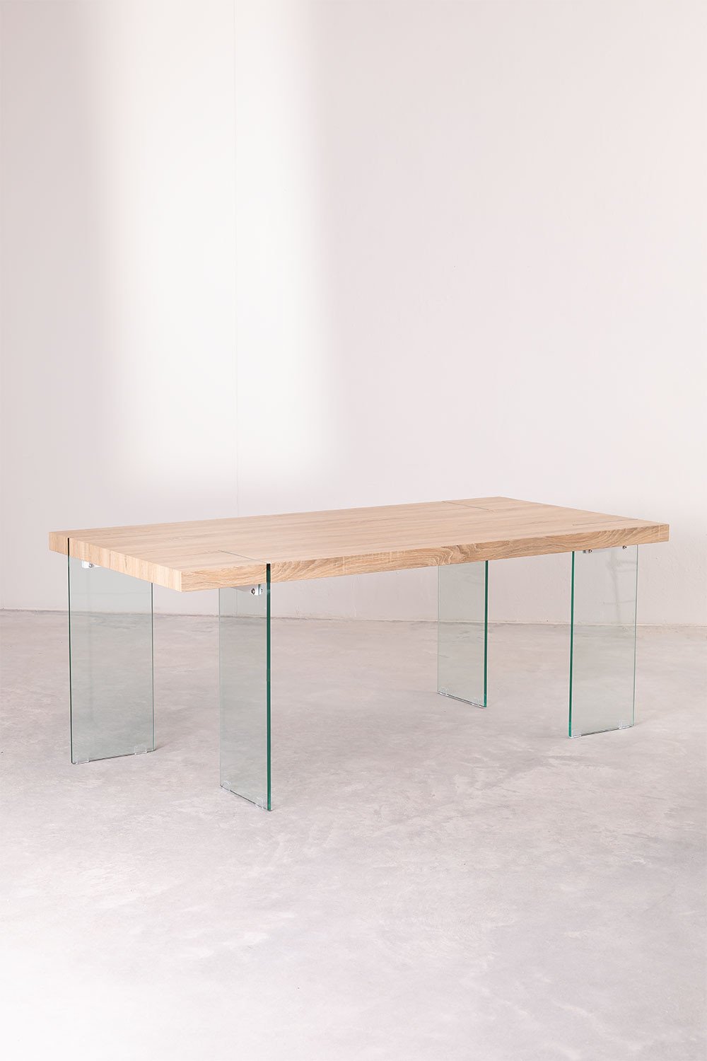 MDF Rectangular Dining Table with Glass legs Kali, gallery image 2