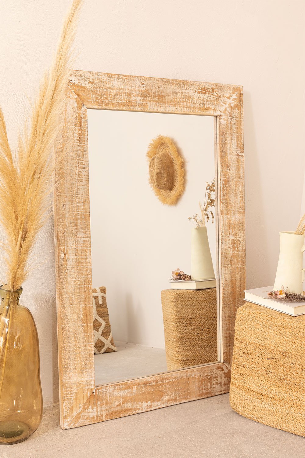Wooden Rectangular Wall Mirror (120 x 80 cm) Vuipo, gallery image 1