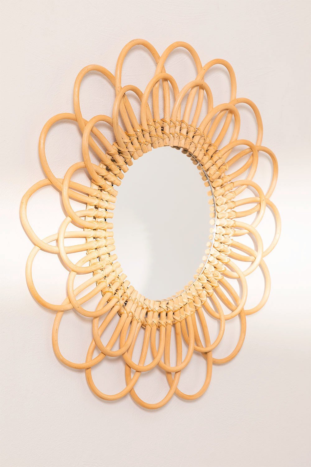 Rattan Round Wall Mirror Ø60 cm Krayo, gallery image 5