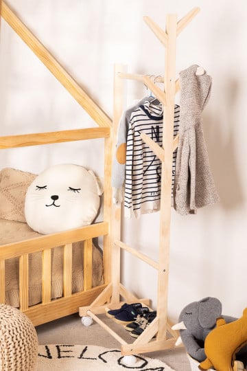 Wooden Coat Rack on casters Mitta Kids 