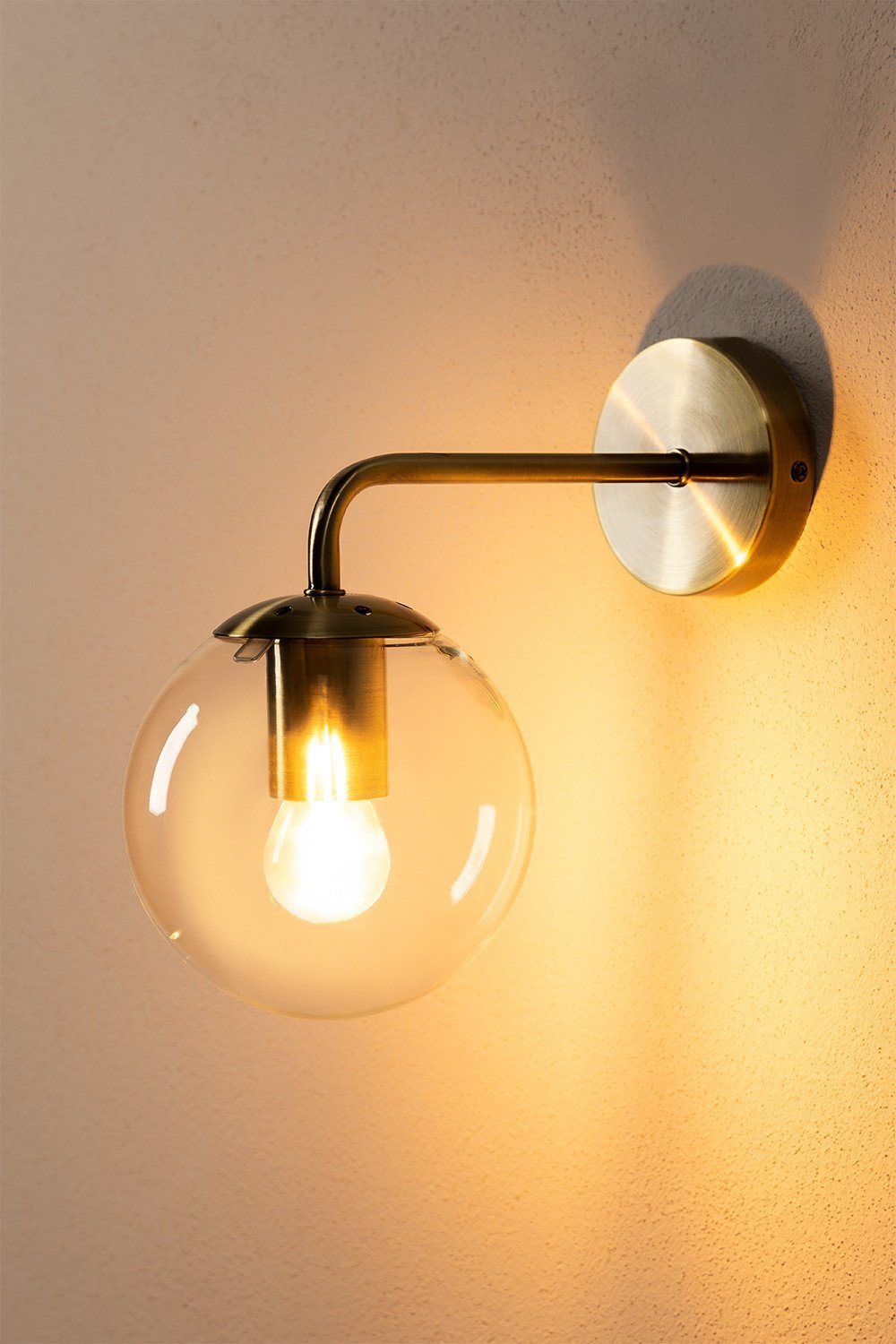 Boyi metal wall lamp with crystal ball, gallery image 3