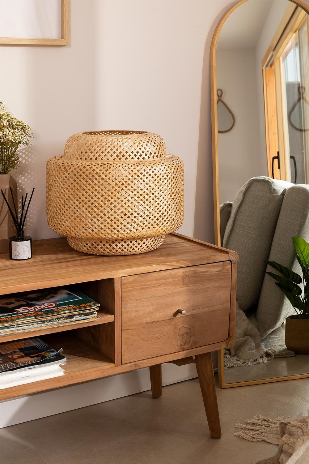 Lexie Bamboo Table Lamp, gallery image 1